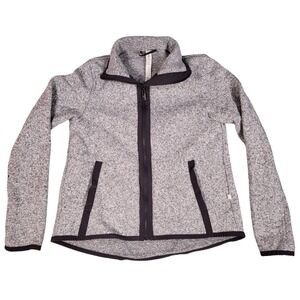 Lululemon Jacket Womens Size 2 Its Fleecing Cold Gray Full Zip Heathered Collar